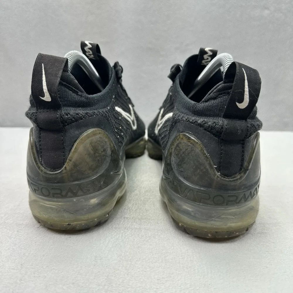Womens Size 9 Nike Air VaporMax 2021‎ Flyknit Black Metallic Silver Sneakers